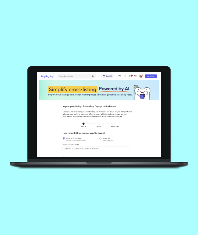 Mercari Import Listing Feature